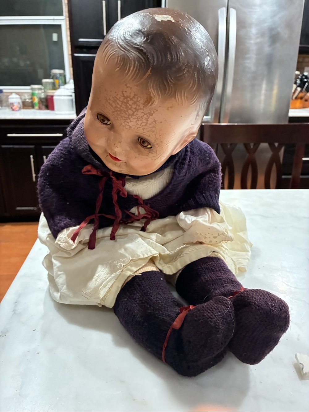 vintage 24” composition Unbranded baby doll, l Early 1930s /40s